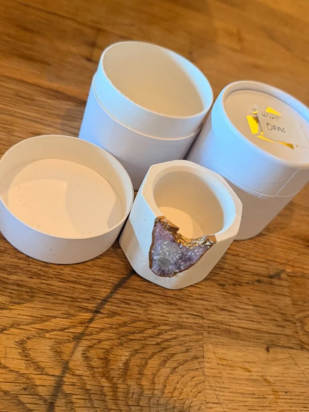 Tal & Bert hand-poured industrial concrete tea light and votive holders